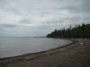 Stamp sand shore stretching south to Gay