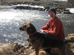 Logan and Jake checking out the riverside