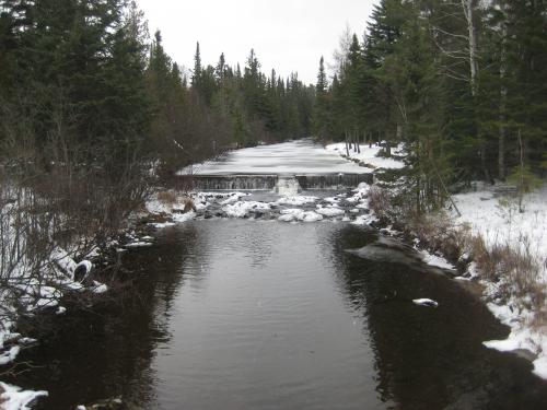 Wide river and small dam