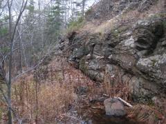Odd rocks above the falls