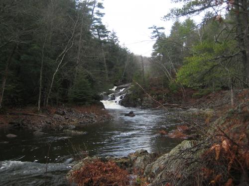 Stacked falls across the river