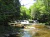 Bright sun over the upper falls