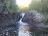 Across the pool at the tall upper falls