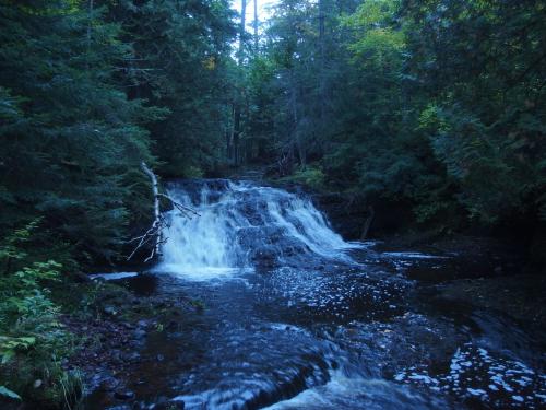 Cascading drop in the predawn light