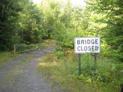 Closed bridge over the river