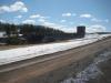 Snow banks along the dirt road