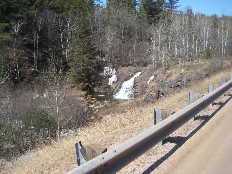 Looking down on the falls from the road