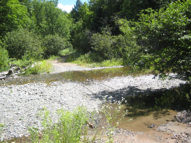 Shallow ford over West Branch Huron River
