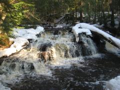 Left half of the flowing falls