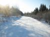 Thick layer of unmarked snow on the road