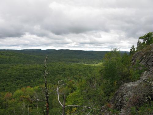 South over rolling green hills