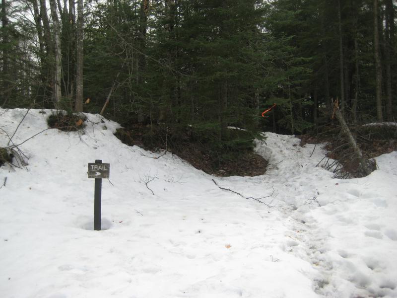 Slush deep around the trailhead